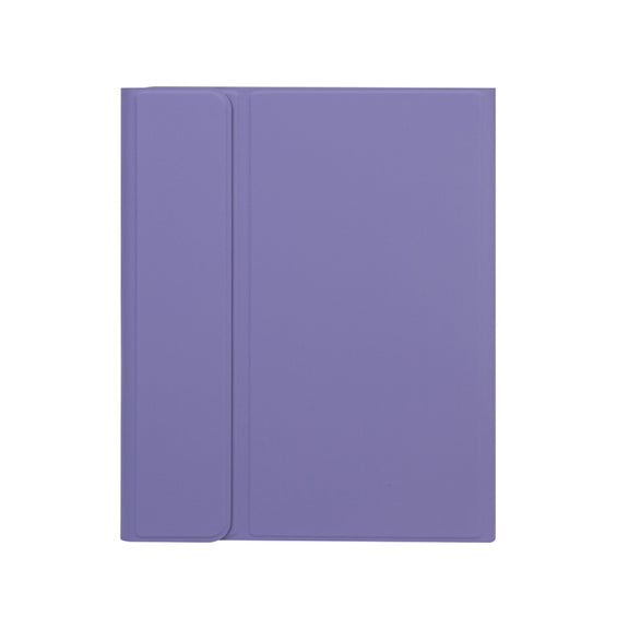 X-11B Skin Plain Texture Detachable Bluetooth Keyboard Tablet Case for iPad Pro 11 inch 2020 / 2018, with Pen Slot (Light Purple)