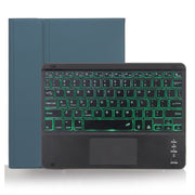 X-11BCS Skin Plain Texture Detachable Bluetooth Keyboard Tablet Case for iPad Pro 11 inch 2020 / 2018, with Touchpad & Pen Slot & Backlight (Dark Green)