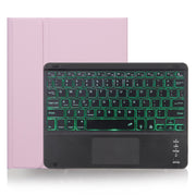 X-11BCS Skin Plain Texture Detachable Bluetooth Keyboard Tablet Case for iPad Pro 11 inch 2020 / 2018, with Touchpad & Pen Slot & Backlight (Pink)