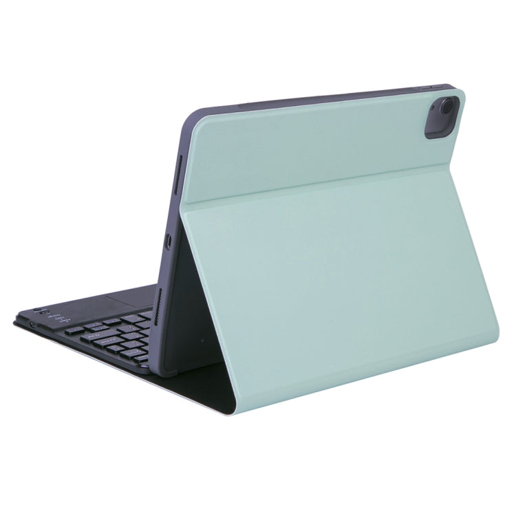 X-11BCS Skin Plain Texture Detachable Bluetooth Keyboard Tablet Case for iPad Pro 11 inch 2020 / 2018, with Touchpad & Pen Slot & Backlight (Green)
