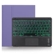 X-11BCS Skin Plain Texture Detachable Bluetooth Keyboard Tablet Case for iPad Pro 11 inch 2020 / 2018, with Touchpad & Pen Slot & Backlight (Light Purple)