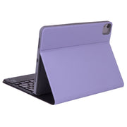 X-11BCS Skin Plain Texture Detachable Bluetooth Keyboard Tablet Case for iPad Pro 11 inch 2020 / 2018, with Touchpad & Pen Slot & Backlight (Light Purple)