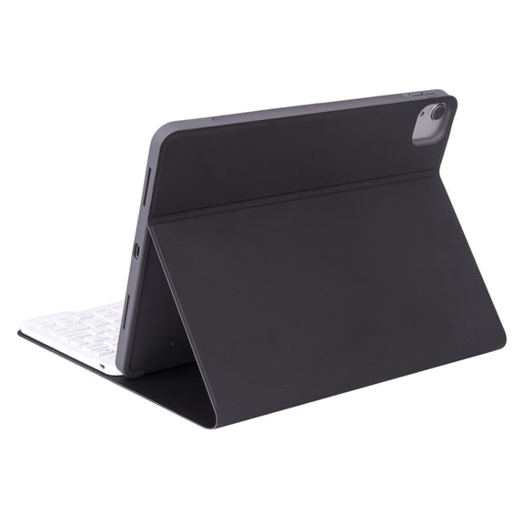 X-11BS Skin Plain Texture Detachable Bluetooth Keyboard Tablet Case for iPad Pro 11 inch 2020 / 2018, with Pen Slot & Backlight (Black)