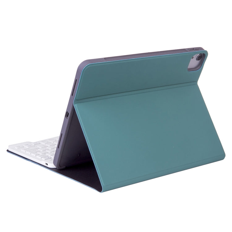 X-11BS Skin Plain Texture Detachable Bluetooth Keyboard Tablet Case for iPad Pro 11 inch 2020 / 2018, with Pen Slot & Backlight (Dark Green)