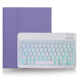X-11BS Skin Plain Texture Detachable Bluetooth Keyboard Tablet Case for iPad Pro 11 inch 2020 / 2018, with Pen Slot & Backlight (Light Purple) - For iPad Pro by PMC TechLife | Online Shopping South Africa | PMC TechLife