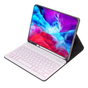 X-11BS Skin Plain Texture Detachable Bluetooth Keyboard Tablet Case for iPad Pro 11 inch 2020 / 2018, with Pen Slot & Backlight (Blue)