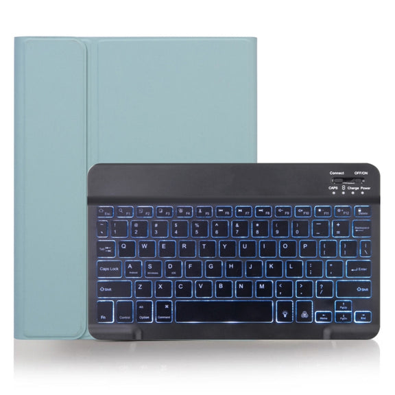 X-11BS Skin Plain Texture Detachable Bluetooth Keyboard Tablet Case for iPad Pro 11 inch 2020 / 2018, with Pen Slot & Backlight (Green)