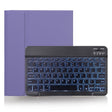 X-11BS Skin Plain Texture Detachable Bluetooth Keyboard Tablet Case for iPad Pro 11 inch 2020 / 2018, with Pen Slot & Backlight (Light Purple) - For iPad Pro by PMC TechLife | Online Shopping South Africa | PMC TechLife