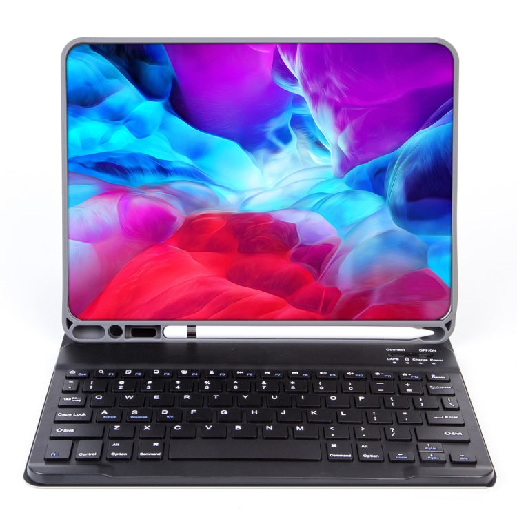 X-11BS Skin Plain Texture Detachable Bluetooth Keyboard Tablet Case for iPad Pro 11 inch 2020 / 2018, with Pen Slot & Backlight (Blue)
