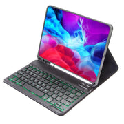 X-11BS Skin Plain Texture Detachable Bluetooth Keyboard Tablet Case for iPad Pro 11 inch 2020 / 2018, with Pen Slot & Backlight (Blue)