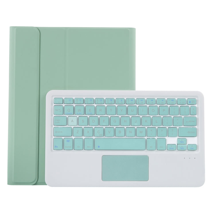 YT11B-A Detachable Candy Color Bluetooth Keyboard Leather Tablet Case with Touch Pad & Pen Slot & Holder for iPad Pro 11 2022 / 2021 / Air 5 / Air 4 (Light Green)