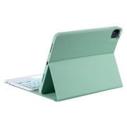 YT11B-A Detachable Candy Color Bluetooth Keyboard Leather Tablet Case with Touch Pad & Pen Slot & Holder for iPad Pro 11 2022 / 2021 / Air 5 / Air 4 (Light Green)