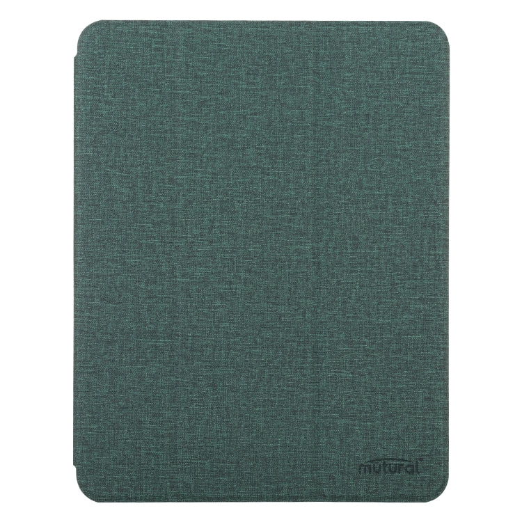 Mutural YASHI Series TPU + PU Cloth Pattern Texture Horizontal Flip Leather Case with Three-folding Holder & Pen Slot & Wake-up / Sleep Function For iPad Air 2022 / 2020 10.9(Green)