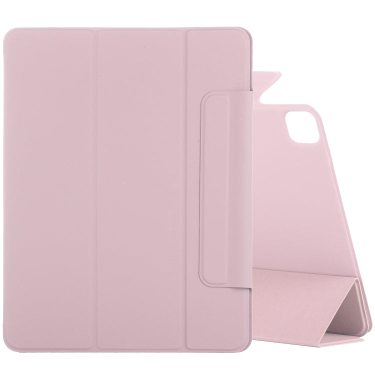 For iPad Air 13 2024 / Pro 12.9 2020 Double-sided Magnetic Flip PU Leather Tablet Case With Holder & Sleep / Wake-up Function(Rose Gold)