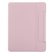 For iPad Air 13 2024 / Pro 12.9 2020 Double-sided Magnetic Flip PU Leather Tablet Case With Holder & Sleep / Wake-up Function(Rose Gold)