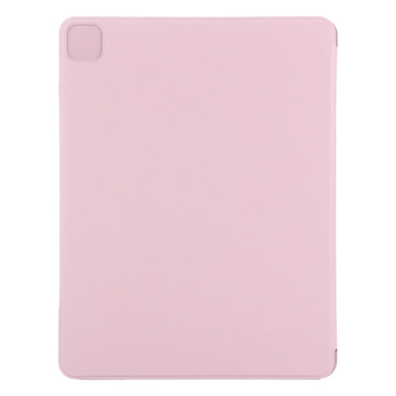 For iPad Air 13 2024 / Pro 12.9 2020 Double-sided Magnetic Flip PU Leather Tablet Case With Holder & Sleep / Wake-up Function(Rose Gold)
