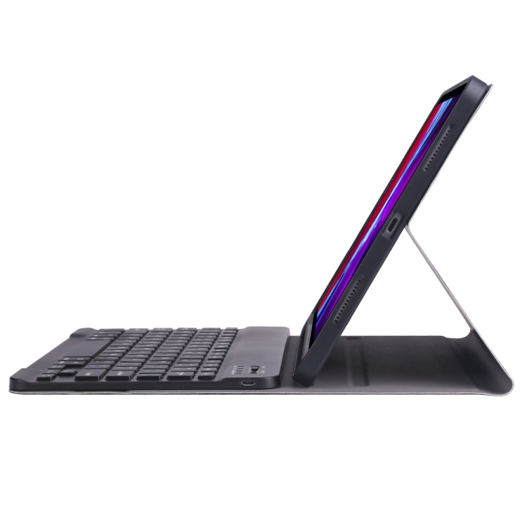 A11B Bluetooth 3.0 Ultra-thin ABS Detachable Bluetooth Keyboard Leather Tablet Case with Holder & Pen Slot for iPad Pro 11 2022 / 2021 / Air 5 / Air 4 (Black)