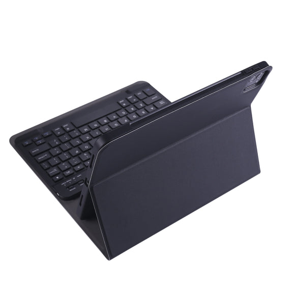 A11B Bluetooth 3.0 Ultra-thin ABS Detachable Bluetooth Keyboard Leather Tablet Case with Holder & Pen Slot for iPad Pro 11 2022 / 2021 / Air 5 / Air 4 (Black)
