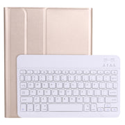 A11B Bluetooth 3.0 Ultra-thin ABS Detachable Bluetooth Keyboard Leather Tablet Case with Holder & Pen Slot for iPad Pro 11 2022 / 2021 / Air 5 / Air 4 (Gold)