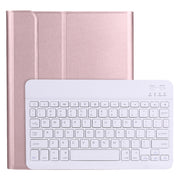 A11B Bluetooth 3.0 Ultra-thin ABS Detachable Bluetooth Keyboard Leather Tablet Case with Holder & Pen Slot for iPad Pro 11 inch 2021 (Rose Gold)