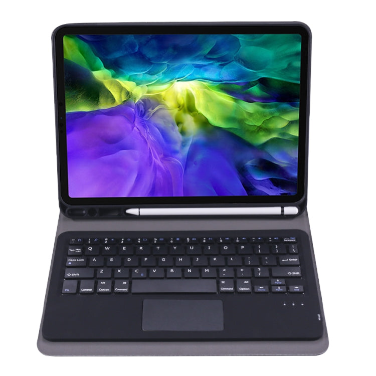 A11B-A Ultra-thin ABS Detachable Bluetooth Keyboard Tablet Case with Touchpad & Pen Slot & Holder for iPad Pro 11 2022 / 2021 / Air 5 / Air 4 (Black)