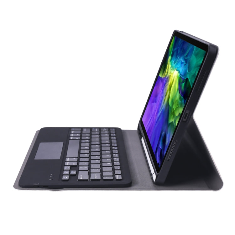 A11B-A Ultra-thin ABS Detachable Bluetooth Keyboard Tablet Case with Touchpad & Pen Slot & Holder for iPad Pro 11 2022 / 2021 / Air 5 / Air 4 (Black)