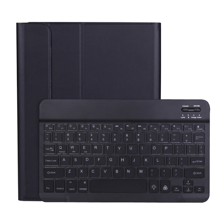 A11BS Ultra-thin ABS Detachable Bluetooth Keyboard Tablet Case with Backlight & Pen Slot & Holder for iPad Pro 11 2022 / 2021 / Air 5 / Air 4 (Black)