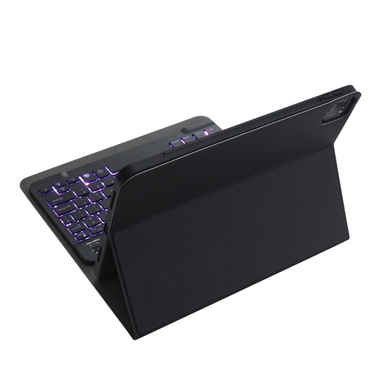 A11BS Ultra-thin ABS Detachable Bluetooth Keyboard Tablet Case with Backlight & Pen Slot & Holder for iPad Pro 11 2022 / 2021 / Air 5 / Air 4 (Black)