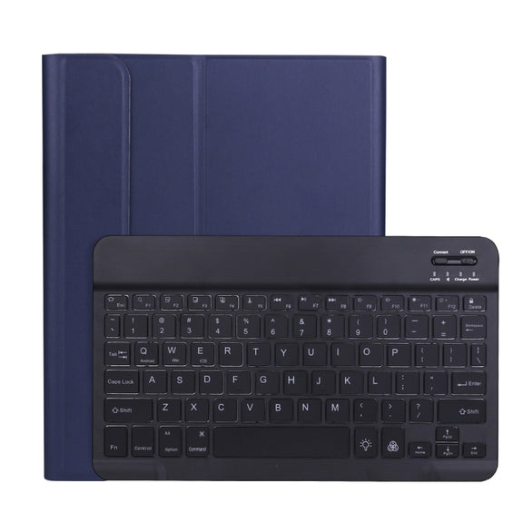A11BS Ultra-thin ABS Detachable Bluetooth Keyboard Tablet Case with Backlight & Pen Slot & Holder for iPad Pro 11 2022 / 2021 / Air 5 / Air 4 (Dark Blue)