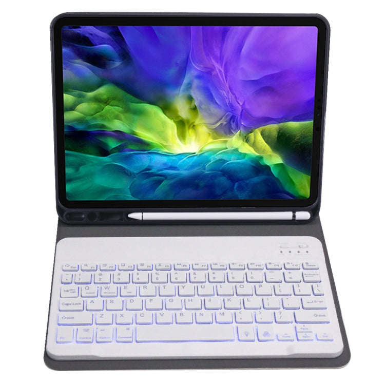 A11BS Ultra-thin ABS Detachable Bluetooth Keyboard Tablet Case with Backlight & Pen Slot & Holder for iPad Pro 11 2022 / 2021 / Air 5 / Air 4 (Gold)