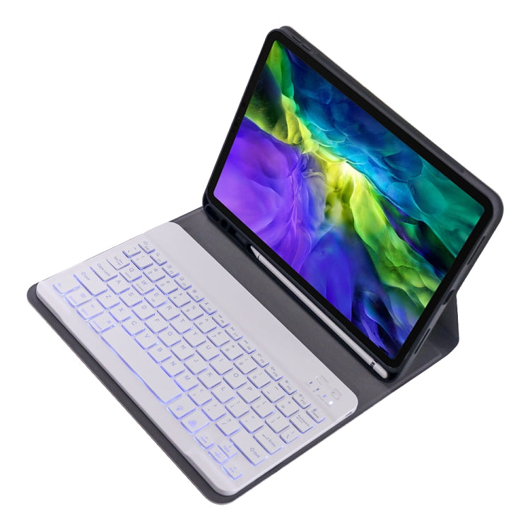 A11BS Ultra-thin ABS Detachable Bluetooth Keyboard Tablet Case with Backlight & Pen Slot & Holder for iPad Pro 11 2022 / 2021 / Air 5 / Air 4 (Gold)