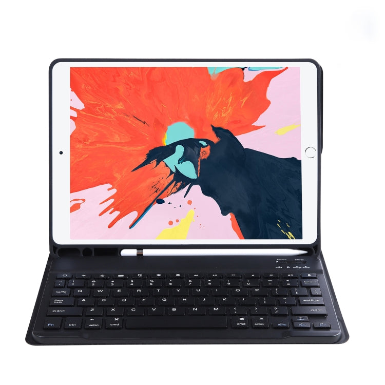C-11B Detachable Candy Color Bluetooth Keyboard Leather Tablet Case with Pen Slot & Holder for iPad Pro 11 2022 / 2021 / Air 5 / Air 4 (Black)