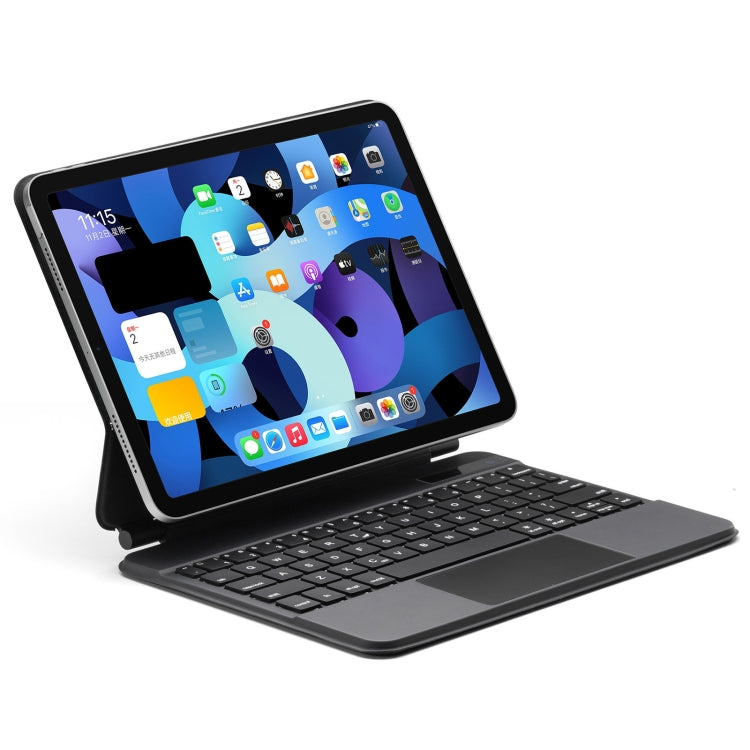 P109 Pro Ultra-thin Detachable Bluetooth Keyboard Leather Tablet Case with Touchpad & White Backlight for iPad Pro 11 inch 2021 / 2020 / 2018 & iPad Air 2020 10.9(Black)