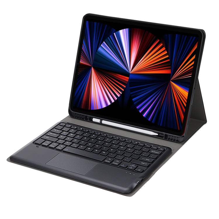 A12B-A Ultra-thin ABS Detachable Bluetooth Keyboard Tablet Case with Touchpad & Pen Slot & Holder for iPad Air 13 2024 / 2025 / Pro 12.9 2021 (Dark Blue)