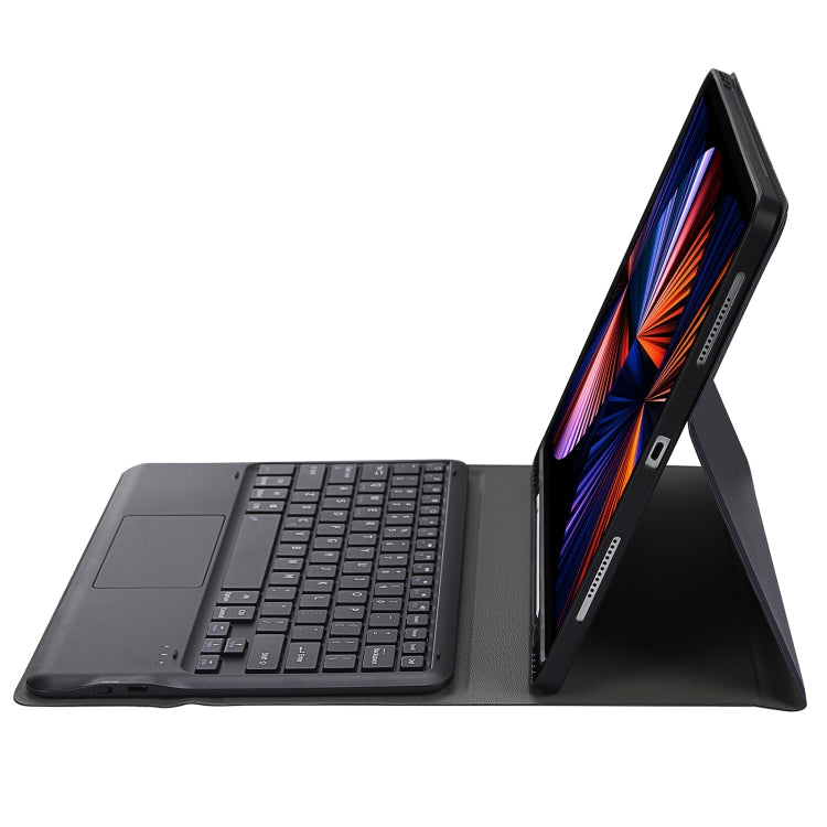 A12B-A Ultra-thin ABS Detachable Bluetooth Keyboard Tablet Case with Touchpad & Pen Slot & Holder for iPad Air 13 2024 / 2025 / Pro 12.9 2021 (Dark Blue)