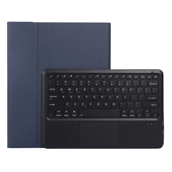 A12B-A Ultra-thin ABS Detachable Bluetooth Keyboard Tablet Case with Touchpad & Pen Slot & Holder for iPad Air 13 2024 / 2025 / Pro 12.9 2021 (Dark Blue)