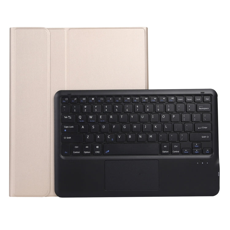 A12B-A Ultra-thin ABS Detachable Bluetooth Keyboard Tablet Case with Touchpad & Pen Slot & Holder for iPad Air 13 2024 / 2025 / Pro 12.9 2021 (Gold)