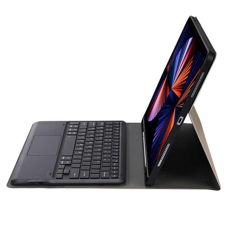A12B-A Ultra-thin ABS Detachable Bluetooth Keyboard Tablet Case with Touchpad & Pen Slot & Holder for iPad Air 13 2024 / 2025 / Pro 12.9 2021 (Gold)