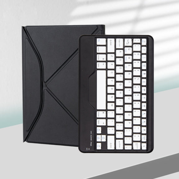 Z098B Pen Slot Bluetooth Keyboard Leather Tablet Case For iPad Air 2022/2020 (Black)