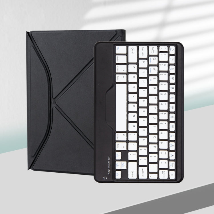 Z098B Pen Slot Bluetooth Keyboard Leather Tablet Case For iPad Air 2022/2020 (Black)