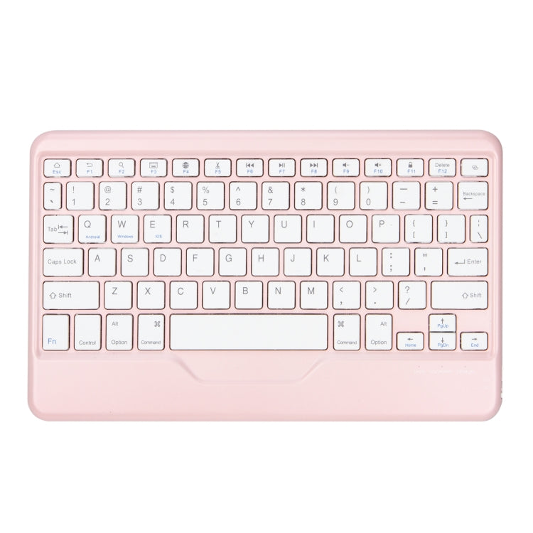 Z098B Pen Slot Bluetooth Keyboard Leather Tablet Case For iPad Air 11 2025/2024/2022/2020 (Pink)