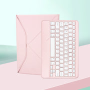 Z098B Pen Slot Bluetooth Keyboard Leather Tablet Case For iPad Air 11 2025/2024/2022/2020 (Pink)