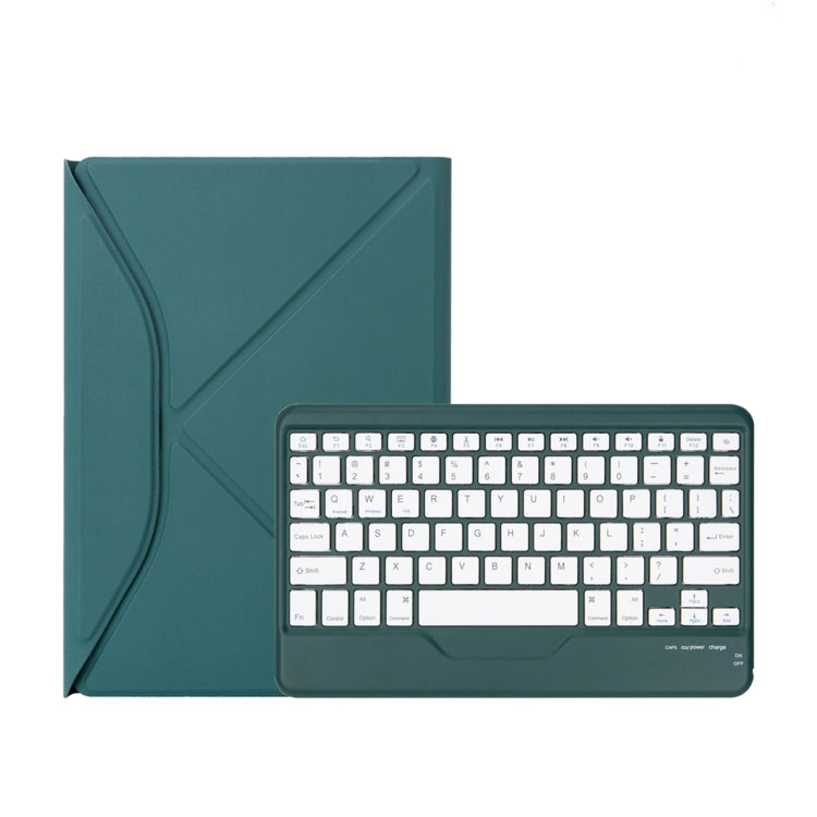 Z098B Pen Slot Bluetooth Keyboard Leather Tablet Case For iPad Air 11 2025/2024/2022/2020 (Green)
