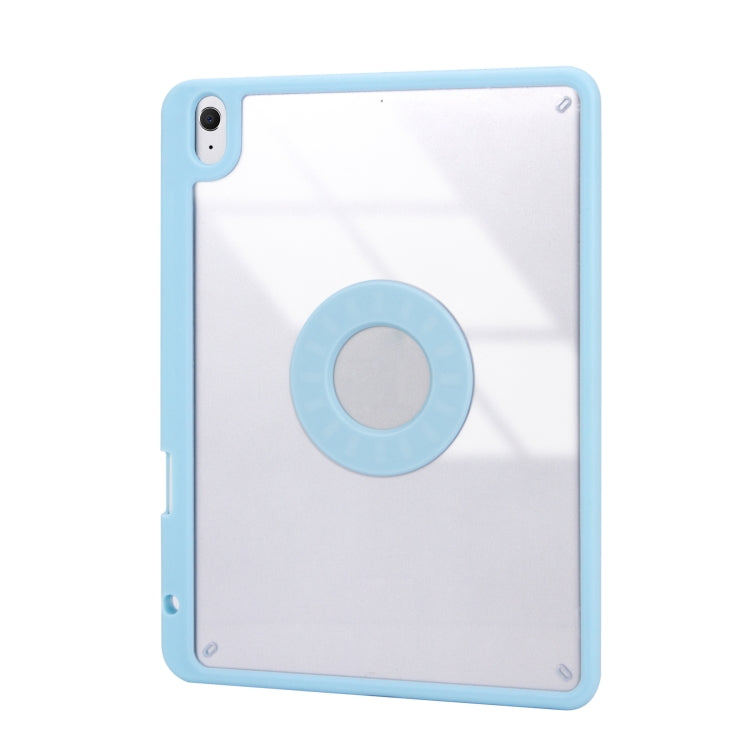 Z098B Pen Slot Bluetooth Keyboard Leather Tablet Case For iPad Air 2022/2020 (Sky Blue)