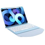 Z098B Pen Slot Bluetooth Keyboard Leather Tablet Case For iPad Air 2022/2020 (Sky Blue)