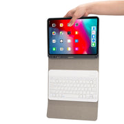 RK11 For iPad Pro 11 inch Silk Texture Detachable Plastic Bluetooth Keyboard Leather Tablet Case with Pen Slot & Stand Function(Red)