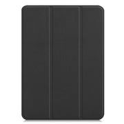 Custer Texture Horizontal Flip PU Leather Case for iPad Air 13 2024 / iPad Pro 12.9 inch (2018), with Three-folding Holder & Sleep / Wake-up Function(Black)