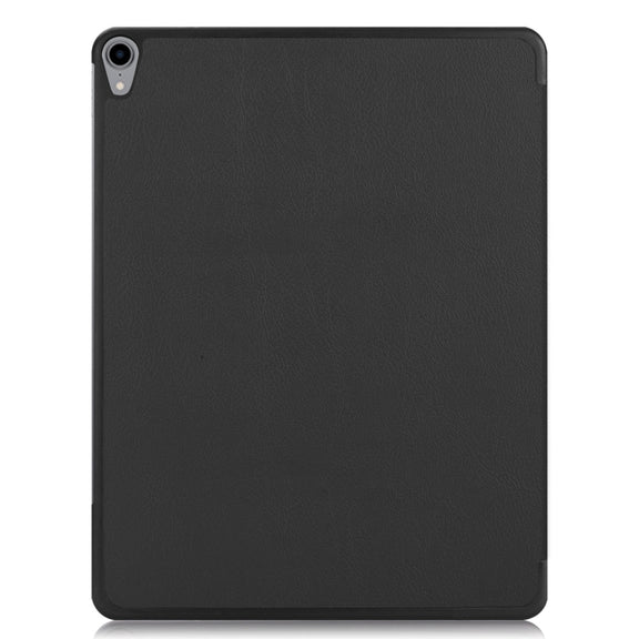 Custer Texture Horizontal Flip PU Leather Case for iPad Air 13 2024 / iPad Pro 12.9 inch (2018), with Three-folding Holder & Sleep / Wake-up Function(Black)
