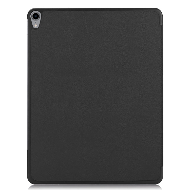 Custer Texture Horizontal Flip PU Leather Case for iPad Air 13 2024 / iPad Pro 12.9 inch (2018), with Three-folding Holder & Sleep / Wake-up Function(Black)