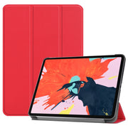 Custer Texture Horizontal Flip PU Leather Case for iPad Air 13 2024 / iPad Pro 12.9 inch (2018), with Three-folding Holder & Sleep / Wake-up Function(Red)